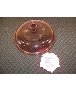 CRANBERRY PYREX 34 V 1.5C ROUND LID W/ RIBS CORNING WARE VISIONS - $18.43 CAD