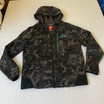 Nike Boys Camouflage Gray Hoodie - Blue Tag - Full Zip Sweatshirt - Size L - £21.75 GBP