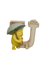 Winnie Pooh Letter U Figurine Michel Classic Disney name plate Piglet Umbrella - £19.85 GBP