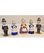 Vintage 5&quot; Gurley Pilgrim Candles Fall Decor Thanksgiving Man Woman ~ Ne... - €15,97 EUR