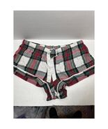 Victoria&#39;s Secret Plaid Red Green White Sleep Shorts High Rise Womens Si... - $356.24 MXN