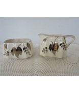 Vintage Sandland Ware Creamer &amp; Open Sugar Bowl Platinum Ivory England 6&quot;w - $20.10 CAD