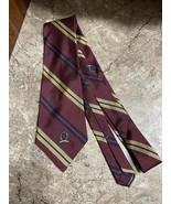 Tommy Hilfiger 100% Italian Silk Red, Beige, &amp; Blue Striped Designer Nec... - $41.01 CAD