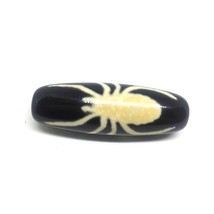 Rare Patterns Spider Black and White Color Natural Agate 12mm*38mm Amulet Tibeta - £51.63 GBP
