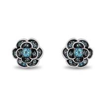 Disney Fine Jewelry Stud Earrings in 925 Sterling Silver And 10K White Gold Lond - £103.98 GBP