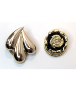 Lot of 2 Vintage Scarf Clips One Marked West Germany Abstract &amp; Floral - $13.00