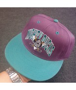 VINTAGE Mighty Ducks Baseball Cap Hat Script Double Logo NWT Purple NHL ... - £72.97 GBP