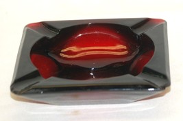 Royal Ruby Large Square Ashtray Anchor Hocking Dark Red Depression Glass - $39.59