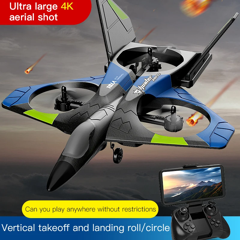 V27 Rc Foam Plane with 4K Camera Aircraft Glider Radio Control Helicopter EPP - £50.56 GBP+