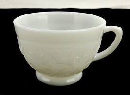 2 Anchor Hocking &quot;Anchorglass&quot; Ivory Punch Cups, Vintage 1940s Sandwich ... - $19.55
