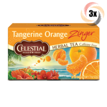 3x Boxes Celestial Tangerine Orange Zinger Herbal Tea | 20 Bags Each | 1.7oz - £16.87 GBP