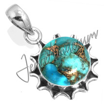 Wholesale Price Copper Blue Turquoise Pendant Stamp 925 Fine Sterling Si... - £23.47 GBP