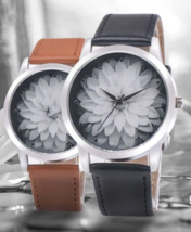 Leather Lotus Flower Watch  - £16.10 GBP