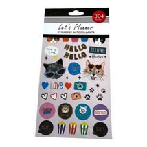 Let’s Planner Pretty Sticker Book Stickers Kitty Cat Kittens Hearts Quot... - $12.19
