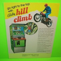 Hill Climb Arcade FLYER Original 1972 Mechanical Game 3D Motorcycle Race... - $33.73