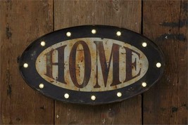 Primitive Home Led Sign in Rustic Tin - Battery Operated - £33.57 GBP