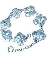 Antique  Sterling Silver Double Rose Flower Saints Catholic Religious Br... - $192.11 CAD