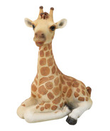 Wildlife Safari Savannah Masai Giraffe Calf Sitting in Repose Figurine 5... - $30.99