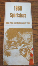 1968 Harley Davidson Sportster XLCH CH Original Price List Brochure Moto... - $11.88