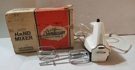 Vintage Sunbeam 3-11 Mixmaster Hand Mixer White 3 Speed Working Original... - $37.06