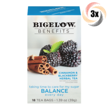 3x Boxes Bigelow Balance Cinnamon Blackberry Herbal Tea | 18 Bags Each | 1.39oz - £15.41 GBP