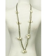 Chunky Faux Pearl Clusters Silver Tone Chains 19&quot; Necklace Vintage State... - $28.18 CAD