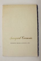 Vintage Paper Inaugural Ceremony Richmond VA Governor 1982 Charles Robb - £16.75 GBP