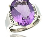 10k white gold diamond amethyst ring 9.7 ct large oval stone 16x12 mm 58 in wide thumb155 crop
