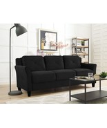 Lifestyle Solutions Taryn Curved Arm Fabric Sofa, Black - £282.77 GBP