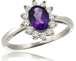 10k white gold diamond halo amethyst ring 0.85 ct oval stone 7x5 mm 12 in wide thumb155 crop