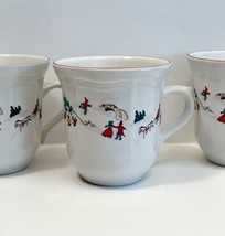1995 White Christmas Farberware 3 pcs Coffee Mugs Katherine Babanovsky V... - $20.98