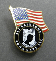 POW MIA USA FLAG LAPEL PIN BADGE 1.25 INCHES SOME GAVE ALL - $5.74