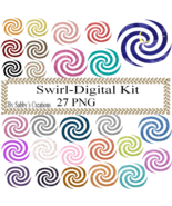 Swirl Digital Kit-Art Clip-Gift Tag-Jewelry-T shirt-Notebook-Scrapbook - £1.39 GBP