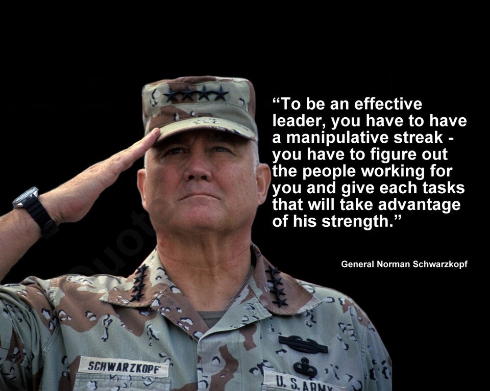 GENERAL NORMAN SCHWARZKOPF  &quot;TO BE AN EFFECTIVE...&quot; QUOTE PHOTO VARIOUS ... - $4.84+