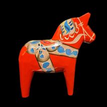 Grannas Sweden Dala Horse Handcarved Red Folk Art 2.75 Inch - $34.60