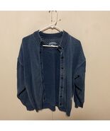 Vintage Bleu Willi&#39;s Indigo Teint Pull Jeans Col Chemise Henley Danemark M - $89.21 CAD