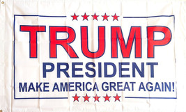 TRUMP 3x5&#39; FLAG FOR PRES:MAKE AMER GREAT-BRASS GROMMETS INDOOR/OUTDOOR/P... - £8.55 GBP