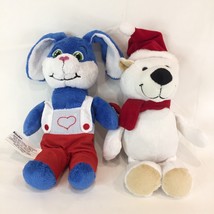 2 Ferrero Kinder Surprise Bunny Rabbit &amp; Polar Bear Plush Animal  Stuffed Toys - £21.03 GBP