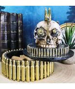 Steampunk Geared Cyborg Rifle Bullets Mohawk Skull Decorative Jewelry Box - $547.38 MXN