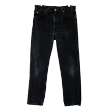 Levi&#39;s 505 Regular Fit Straight Leg Blue Jeans Mens size 34 x 30 Black Denim - £22.20 GBP