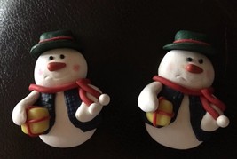 Two Christmas Snowman Decoration Statues 2” - $5.89