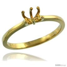 Size 9 - 14k Gold Semi Mount (for 5.5mm Round Diamond) Engagement Ring 1/16 in.  - £219.39 GBP