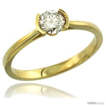 Size 5.5 - 14k Gold Semi Mount (for 5mm Round Diamond) Engagement Ring 1/16 in.  - £186.48 GBP