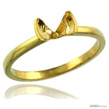 Size 5.5 - 14k Gold Semi Mount (for 5mm Round Diamond) Engagement Ring 1/16 in.  - £193.23 GBP