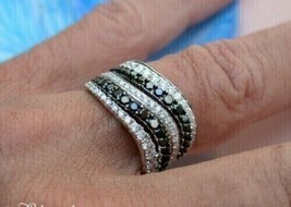 2Ct Round Cut Lab-Created Diamond Women Wedding Band Ring 14k White Gold... - $195.99