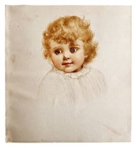 Adorable Baby Lithograph 1888 Victorian Art Print Ida Waugh Ideal Heads #6 LGBIN - £55.07 GBP