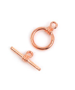 Circle Toggle Clasps Rose Gold Bracelet Necklace T Clasps 2 Sets Findings - $3.47