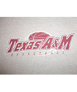 NCAA TAMU Texas A&M University Aggies Basketball Gray 90/10 Graphic T Shirt - L - $18.88
