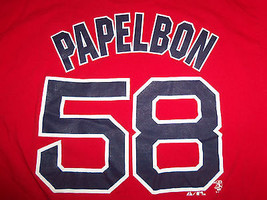 MLB Boston Red Sox Baseball Jonathan Papelbon #58 Red Graphic Print T-Shirt - L - $18.88