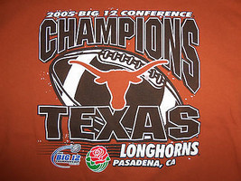 NCAA University Of Texas UT Longhorns 2005 Big 12 Champs Orange Long Sle... - £13.54 GBP